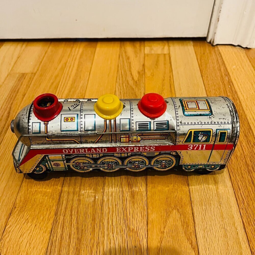 Masudaya Tin locomotive OVERLAND EXPRESS vintage rare toy Made in Japan - Picture 6 of 15